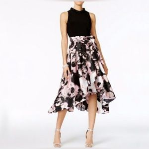 SLNY high low beaded collar dress